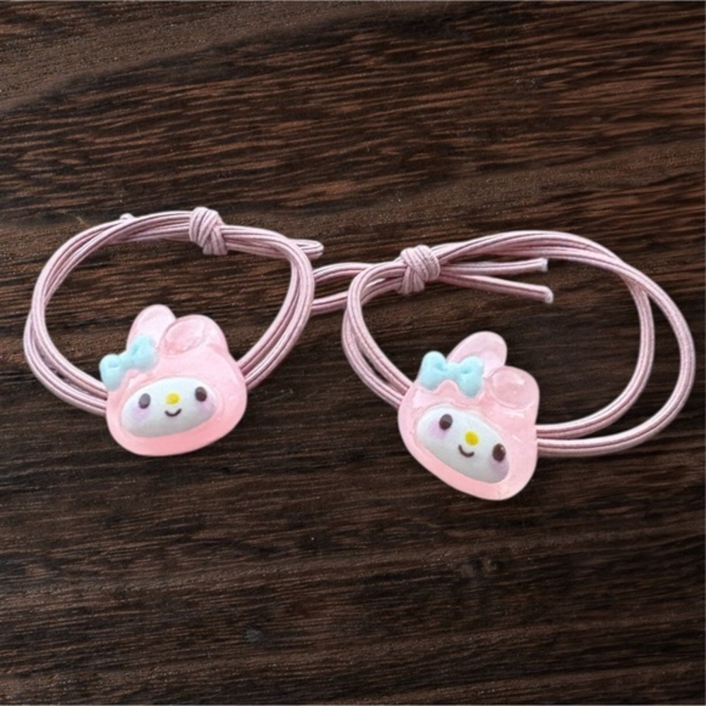 5/$25 Pair of Sanrio Hello Kitty My Melody Hair Ties Set of 2 Ponytail Holders